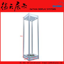 Forma transparente da exposição de alumínio de Shanghai da forma da coluna de 50x50x180cm